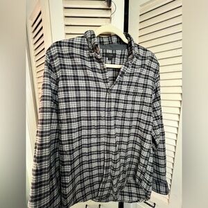 J.Crew Cotton-Wool Elbow-Patch Shirt in Heather Grey Plaid | M |